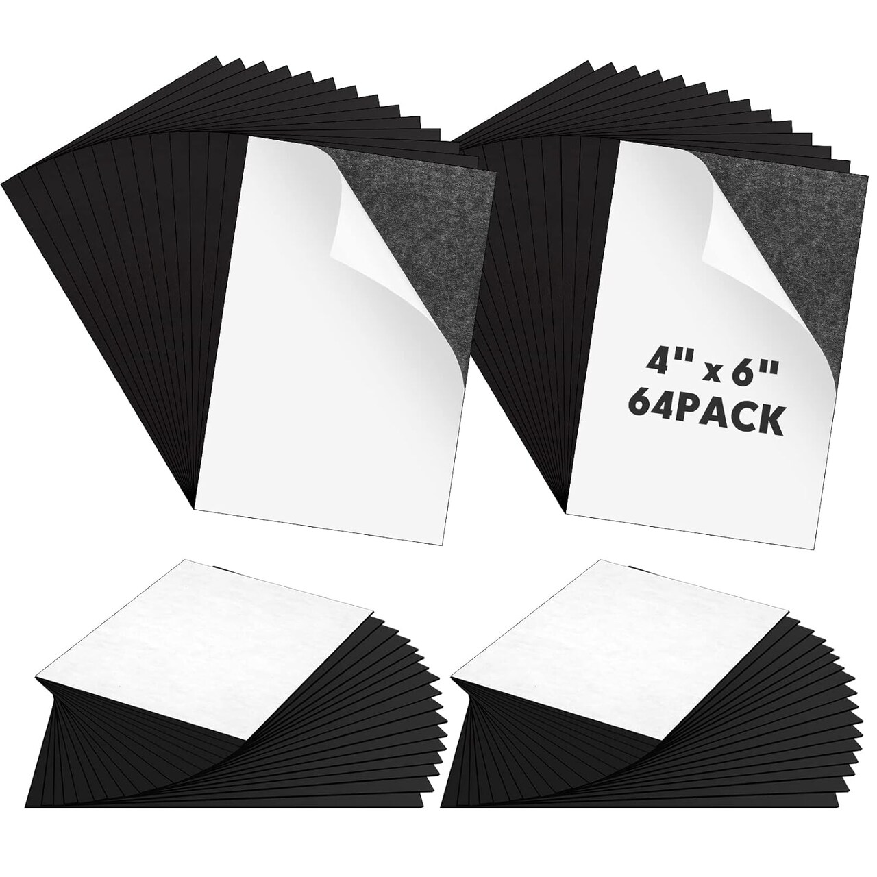 64 Pcs 4" x 6" Adhesive Magnetic Sheets Cuttable Magnetic Sheets with Adhesive Backing Magnetic Paper Magnet Stickers Flexible Peel and Stick Magnets for Picture Crafts Die Storage Photos